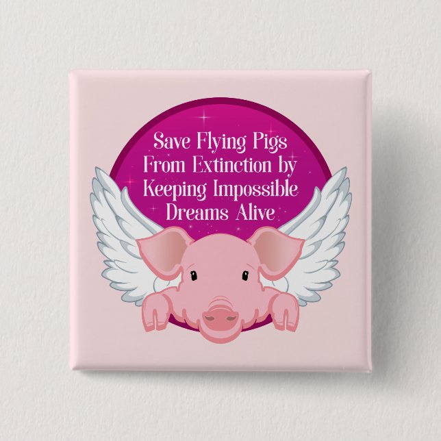 Save Flying Pigs 15 Cm Square Badge (Front)