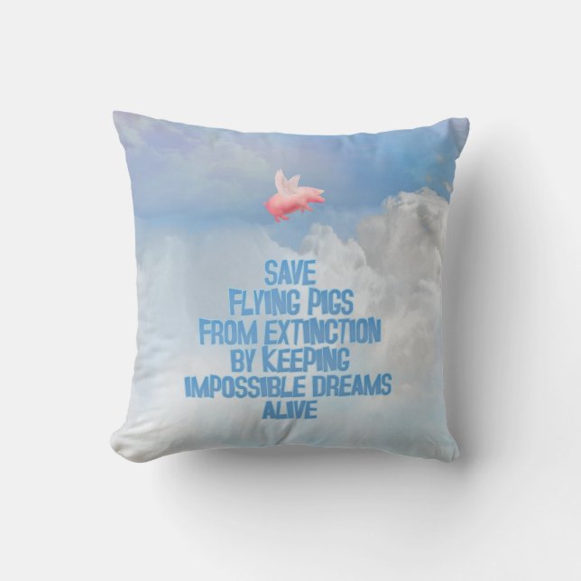 Save Flying Pigs Cushion (Front)