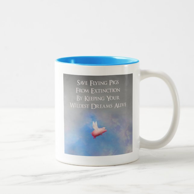 Save Flying Pigs Two-Tone Coffee Mug (Right)