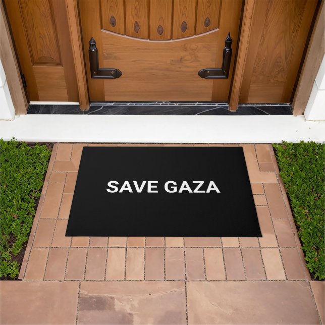 Save Gaza black white custom text minimalist Doormat (Outdoor)