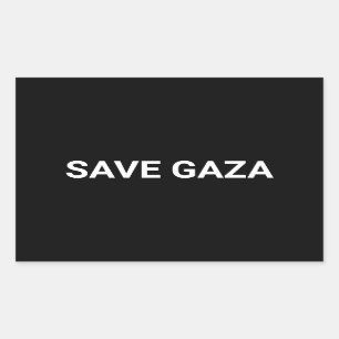 Save Gaza black white custom text minimalist Rectangular Sticker