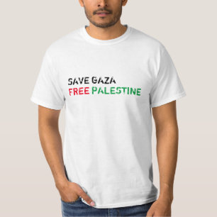 Save Gaza Free Palestine black red green white T-Shirt
