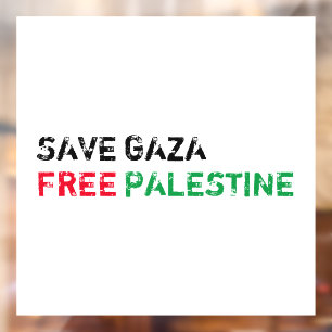 Save Gaza Free Palestine black red green white Window Cling