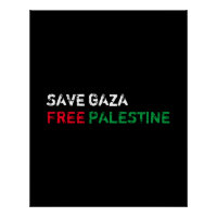 Save Gaza Free Palestine white red green black