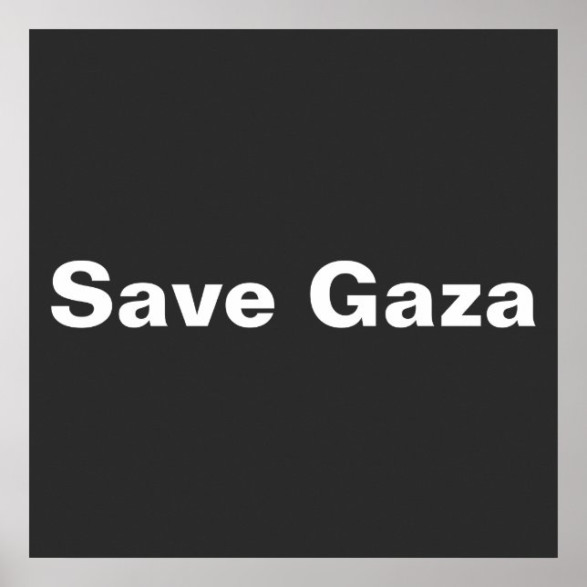 Save Gaza Simple Text Supporting Gaza Palestine Poster (Front)