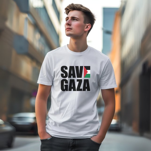 SAVE GAZA white t-shirt for man (Creator Uploaded)