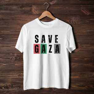 SAVE GAZA white t-shirt for man