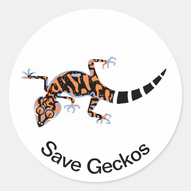 Save GECKOS - Nature- Wildlife - Lizard Classic Round Sticker (Front)