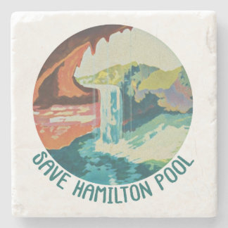 Save Hamilton Pool Marble Stone Coaster
