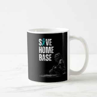 Save Home Base Baseball Player Ovarian Cancer Awar Coffee Mug