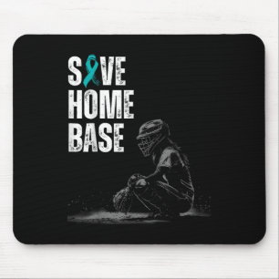 Save Home Base Baseball Player Ovarian Cancer Awar Mouse Mat