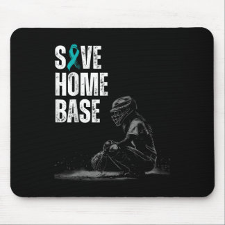 Save Home Base Baseball Player Ovarian Cancer Awar Mouse Mat