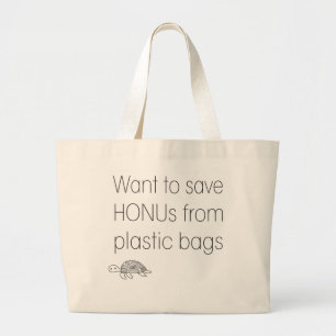 Save Honu Large Tote Bag