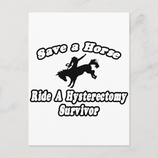 Save Horse, Ride Hysterectomy Survivor Postcard (Front)