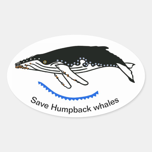 Save Humpback WHALES  - Wild animals - Nature Oval Sticker (Front)