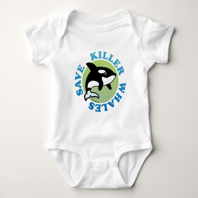Save Killer Whales Baby Bodysuit (Front)