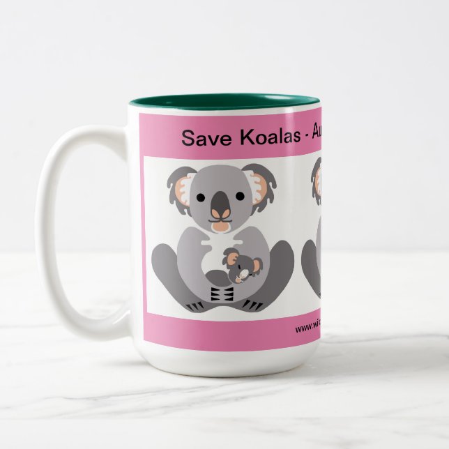 Save  KOALAS  - Australian Wildlife - Nature Two-Tone Coffee Mug (Left)
