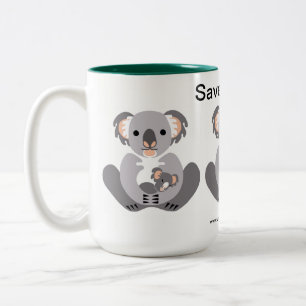  Save KOALAS -Endangered animal -Wildlife - Nature Two-Tone Coffee Mug