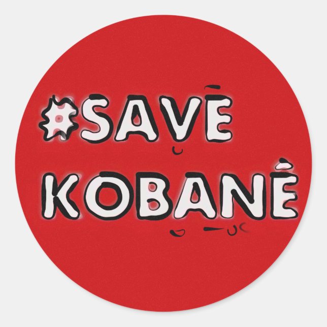 Save Kobani Classic Round Sticker (Front)