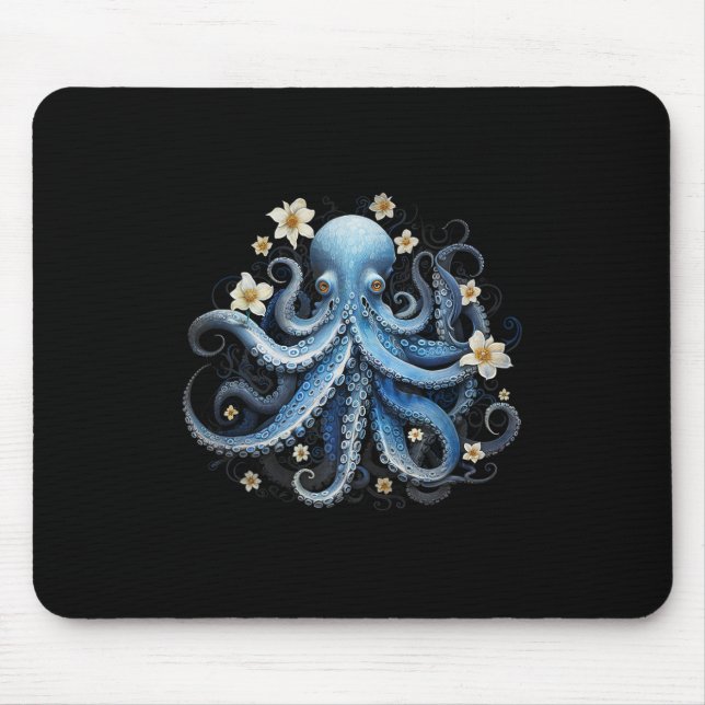 Save Kraken Blue Octopus Squid Sea Live Save Ocean Mouse Mat (Front)