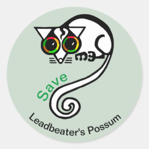 Save Leadbeater's POSSUM -Marsupial - Wildlife - Classic Round Sticker
