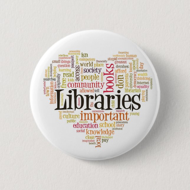 Save Libraries 1 6 Cm Round Badge (Front)