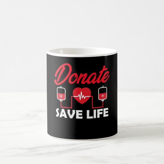 Save Life Funny Blood Donor Donation Awareness Coffee Mug (Center)