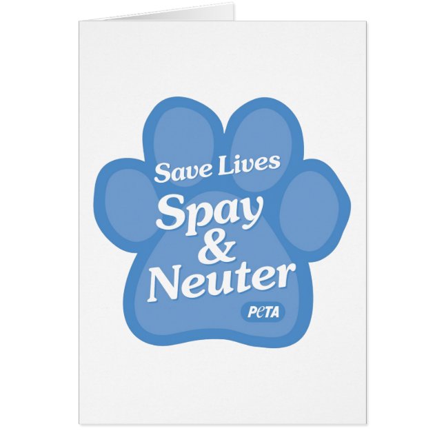 Save Lives, Spay & Neuter Card (Front)
