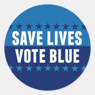Save Lives Vote Blue 2026 Election Classic Round Sticker