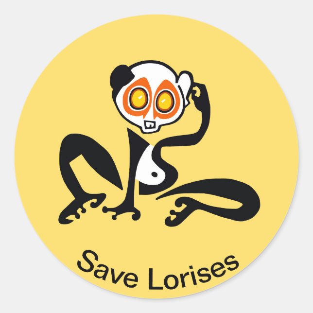 Save LORISES - Endangered animal -Yellow Sticker (Front)