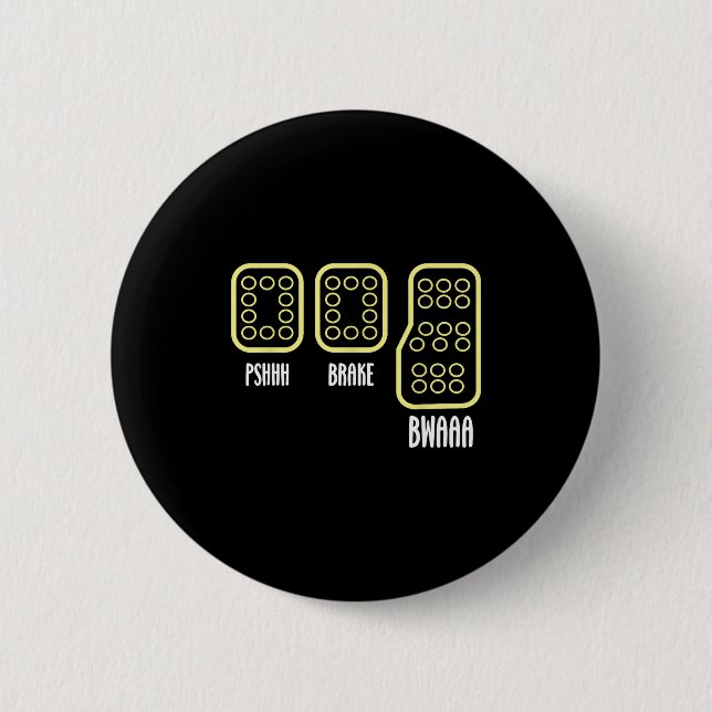 Save Manual Pedal Shift Diagram Car Racing Funny Q 6 Cm Round Badge (Front)