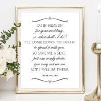 Save Me A Seat Poem Wedding Memorial Chair