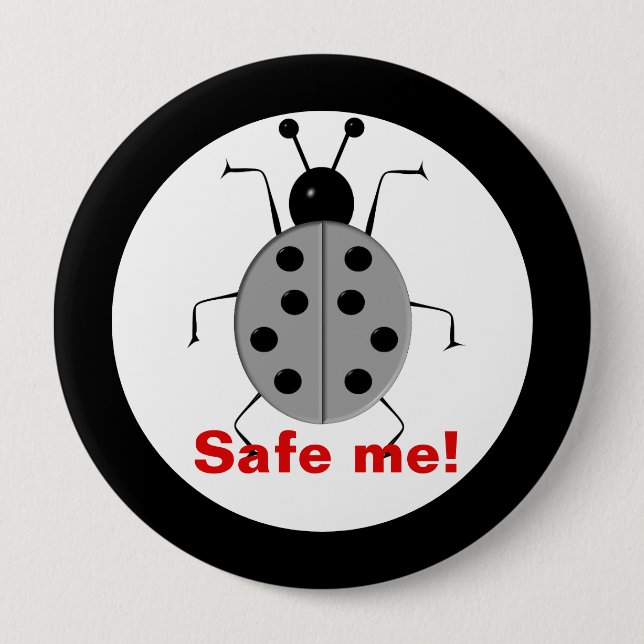 Save me! Cute colourful ladybugs,personalised 10 Cm Round Badge (Front)