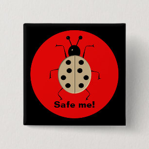 Save me! Cute colourful ladybugs,personalised 15 Cm Square Badge