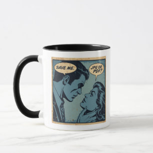 Save Me JPG or PDF Funny Vintage Comic Tech Mug