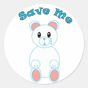 Save Me Polar Bear Sticker