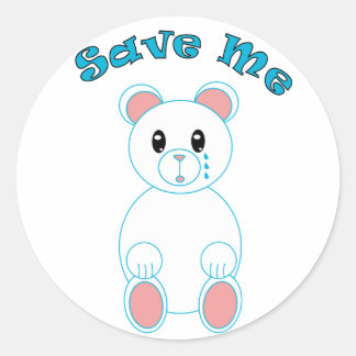 Save Me Polar Bear Sticker