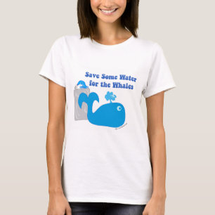 Save Me Some Water Funny Whale Cartoon T-Shirt