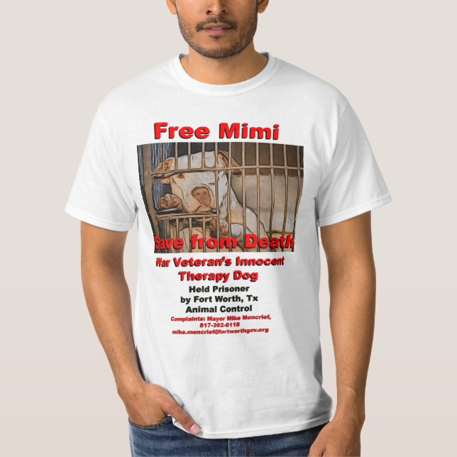 Save Mimi from Death Disabled Veterans Therapy Dog T-Shirt (Front)