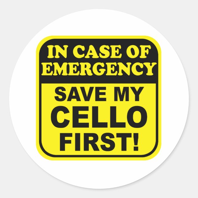 Save My Cello Classic Round Sticker (Front)