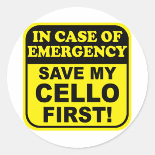 Save My Cello Classic Round Sticker