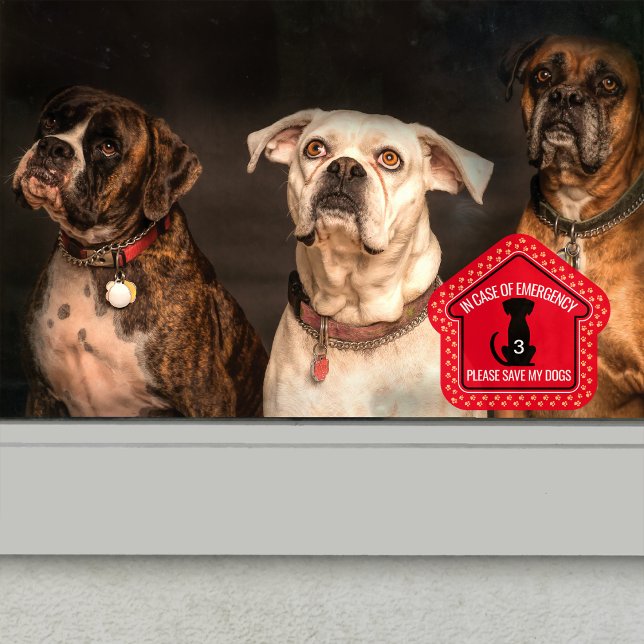 Save My Dogs Safety Alert Custom First Responder  Window Cling (Creator Uploaded)