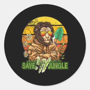 Save My Jungle - Lion Environmental Protection - U Classic Round Sticker