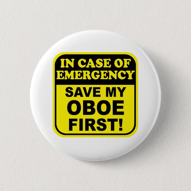 Save My Oboe 6 Cm Round Badge (Front)