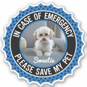 Save My Pet Safety Alert Name Photo Custom Colour