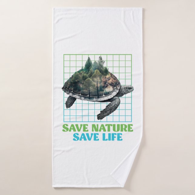 Save Nature protected species Environment Copy Cop Bath Towel (Bath Towel)