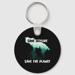 Save Nature Save Planet Environmental Protection Key Ring