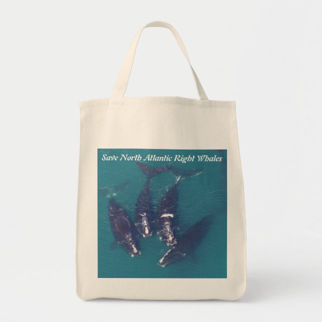 Save North Atlantic Right Whales by RoseWrites Tote Bag (Front)