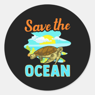 Save Ocean Sea Turtle Biologist Turtles Marine Classic Round Sticker