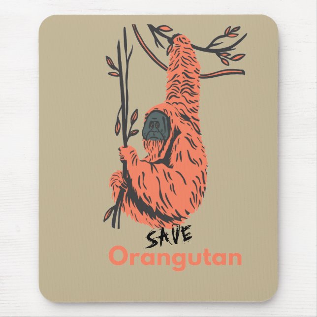 Save orangutan mouse mat (Front)